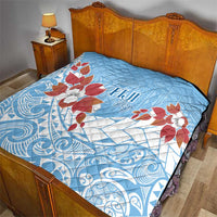 Bula Fiji Day Quilt Tagimaucia on Masi Pattern - Turquoise