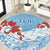 Bula Fiji Day Round Carpet Tagimaucia on Masi Pattern - Turquoise