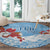 Bula Fiji Day Round Carpet Tagimaucia on Masi Pattern - Turquoise