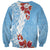 Bula Fiji Day Sweatshirt Tagimaucia on Masi Pattern - Turquoise