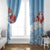 Bula Fiji Day Window Curtain Tagimaucia on Masi Pattern - Turquoise