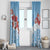 Bula Fiji Day Window Curtain Tagimaucia on Masi Pattern - Turquoise