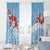 Bula Fiji Day Window Curtain Tagimaucia on Masi Pattern - Turquoise