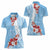 Bula Fiji Day Women Polo Shirt Tagimaucia on Masi Pattern - Turquoise