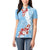 Bula Fiji Day Women Polo Shirt Tagimaucia on Masi Pattern - Turquoise