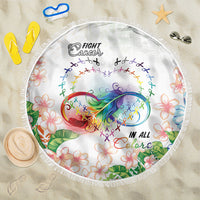 Fight Cancer In All Colors Beach Blanket Plumeria Mix Tapa Pattern LT7 One Size 150cm White - Polynesian Pride