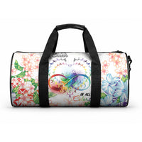 Fight Cancer In All Colors Duffle Bag Plumeria Mix Tapa Pattern LT7 One size White - Polynesian Pride