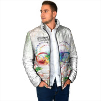 Fight Cancer In All Colors Padded Jacket Plumeria Mix Tapa Pattern LT7 - Polynesian Pride