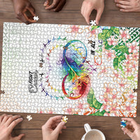 Fight Cancer In All Colors Puzzle Plumeria Mix Tapa Pattern LT7 - Polynesian Pride