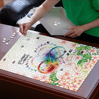 Fight Cancer In All Colors Puzzle Plumeria Mix Tapa Pattern LT7 - Polynesian Pride