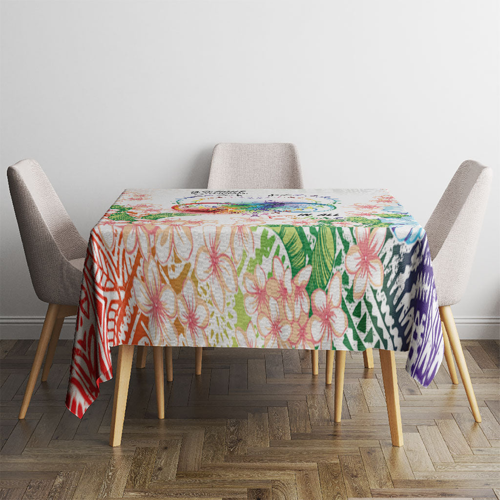 Fight Cancer In All Colors Tablecloth Plumeria Mix Tapa Pattern LT7 - Polynesian Pride