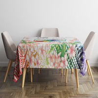 Fight Cancer In All Colors Tablecloth Plumeria Mix Tapa Pattern LT7 - Polynesian Pride
