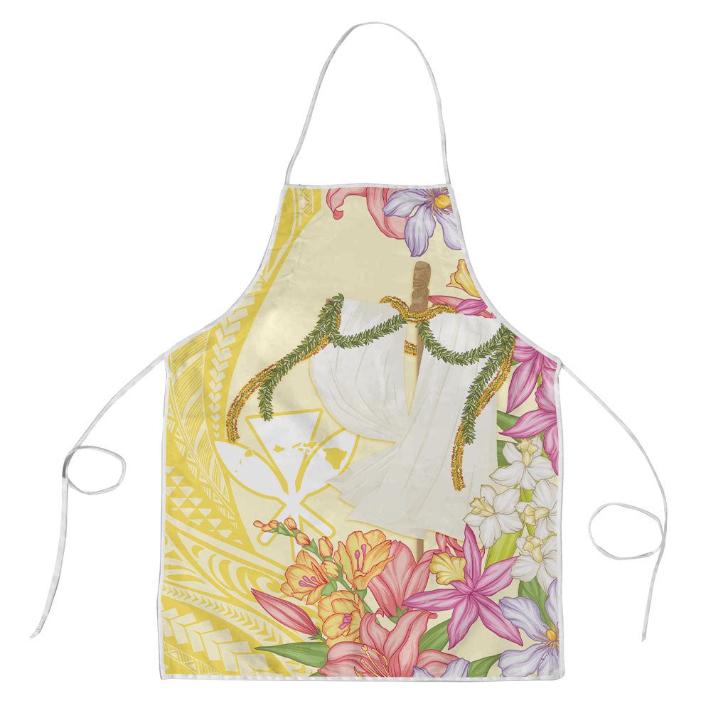 Aloha Hawaii Kanaka Makahiki Apron Akua Loa - Festive Golden Sand