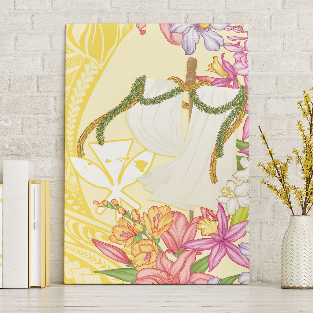 Aloha Hawaii Kanaka Makahiki Canvas Wall Art Akua Loa - Festive Golden Sand LT7 Without Frame Sandy Yellow - Polynesian Pride