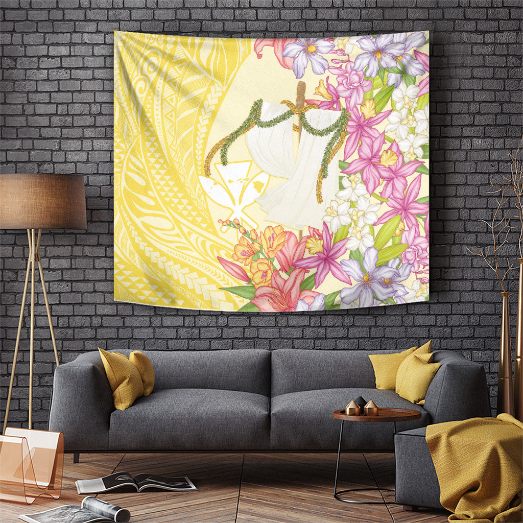 Aloha Hawaii Kanaka Makahiki Tapestry Akua Loa - Festive Golden Sand LT7 Sandy Yellow - Polynesian Pride