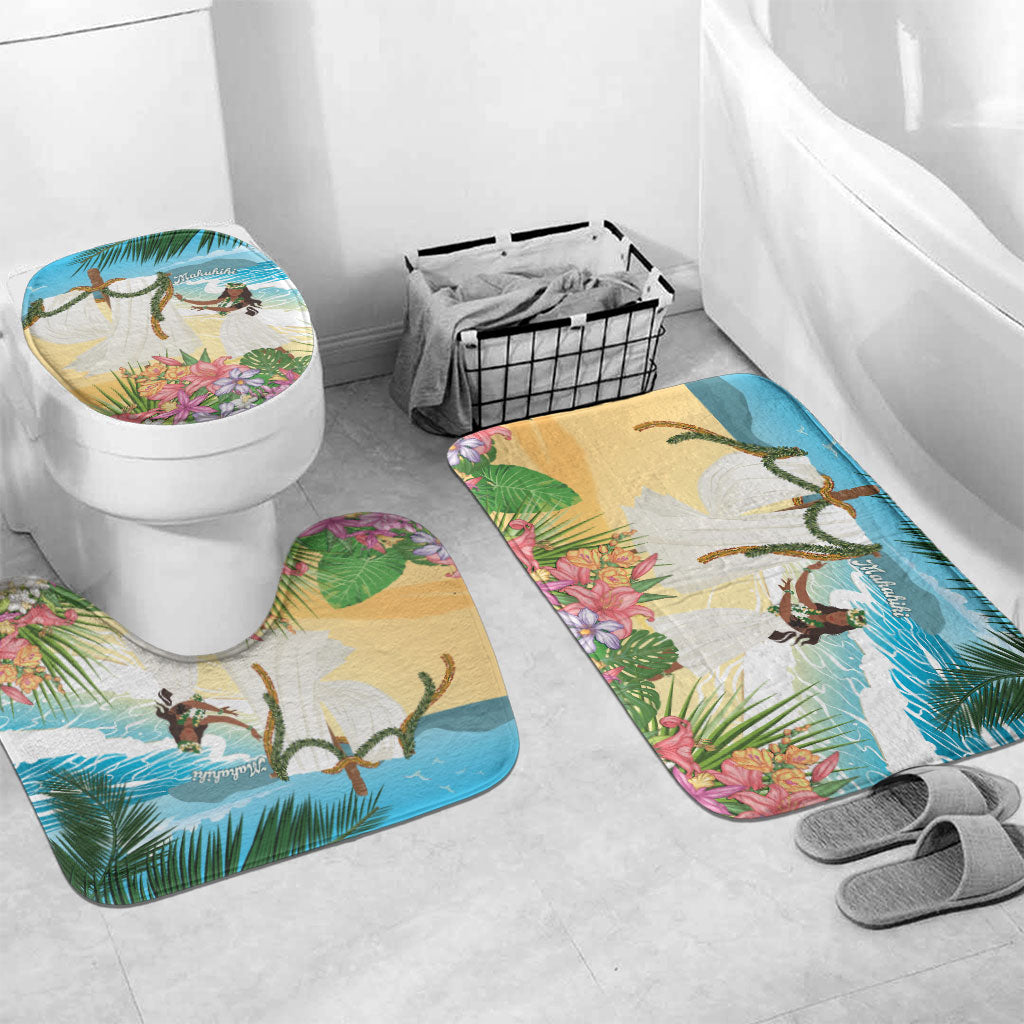Aloha Hawaii Makahiki Hula Dance Bathroom Set Beach Scenery LT7 Mat Set Only (3 pcs) One Size Multicolor - Polynesian Pride