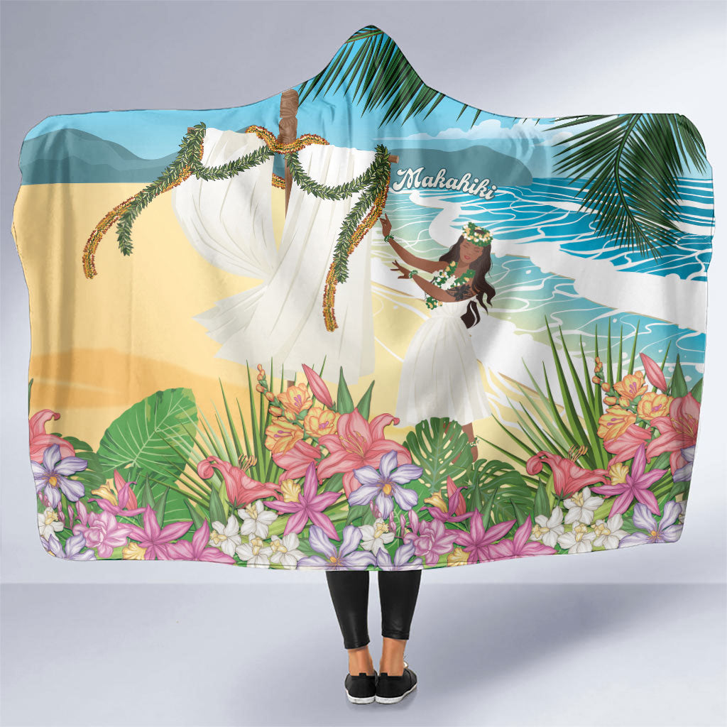 Aloha Hawaii Makahiki Hula Dance Hooded Blanket Beach Scenery LT7 One Size Multicolor - Polynesian Pride