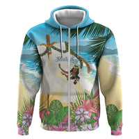 Aloha Hawaii Makahiki Hula Dance Zip Hoodie Beach Scenery LT7 Zip Hoodie Multicolor - Polynesian Pride