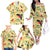 Aloha Hawaii Family Matching Off The Shoulder Long Sleeve Dress and Hawaiian Shirt I'iwi on Mamane Pastel Cream