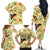 Aloha Hawaii Family Matching Off The Shoulder Long Sleeve Dress and Hawaiian Shirt I'iwi on Mamane Pastel Cream