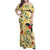 Aloha Hawaii Family Matching Off Shoulder Maxi Dress and Hawaiian Shirt I'iwi on Mamane Pastel Cream