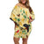 Aloha Hawaii Family Matching Off Shoulder Short Dress and Hawaiian Shirt I'iwi on Mamane Pastel Cream