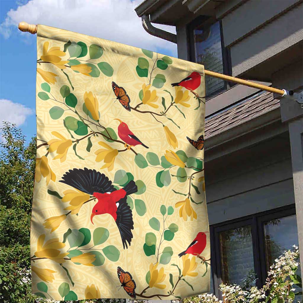 Aloha Hawaii Garden Flag I'iwi on Mamane Pastel Cream LT7 - Polynesian Pride