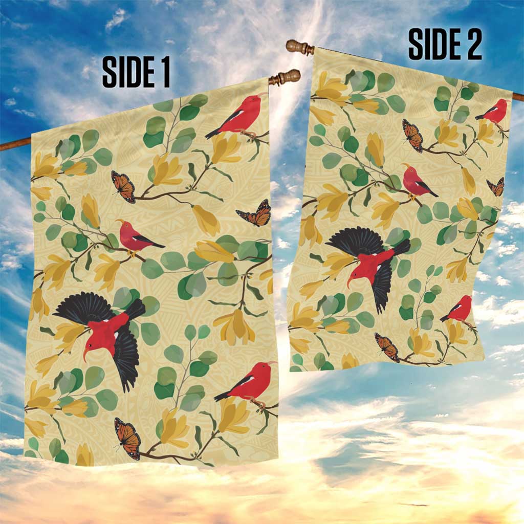 Aloha Hawaii Garden Flag I'iwi on Mamane Pastel Cream LT7 - Polynesian Pride