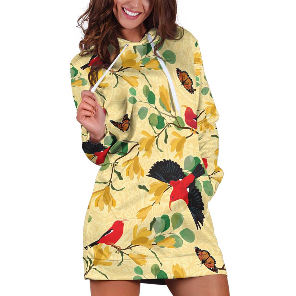 Aloha Hawaii Hoodie Dress I'iwi on Mamane Pastel Cream