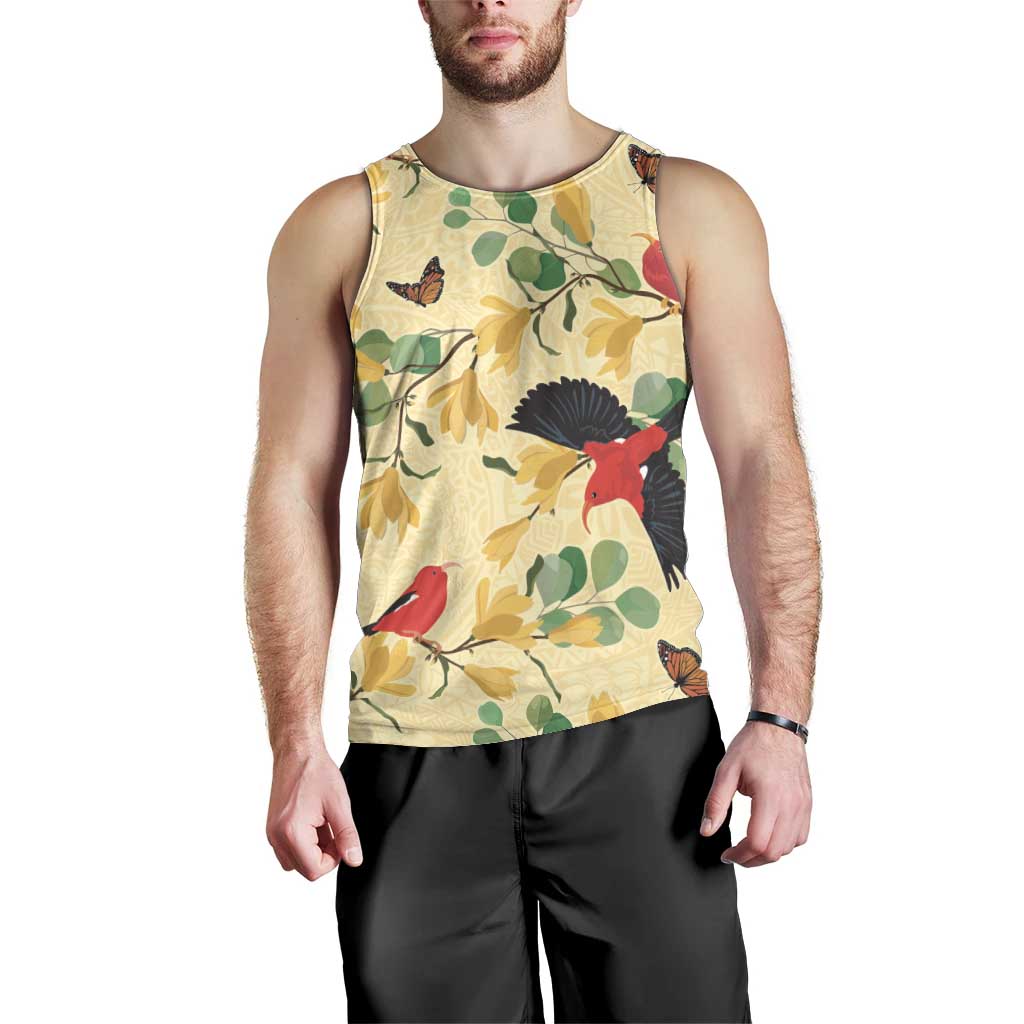 Aloha Hawaii Men Tank Top I'iwi on Mamane Pastel Cream LT7 - Polynesian Pride