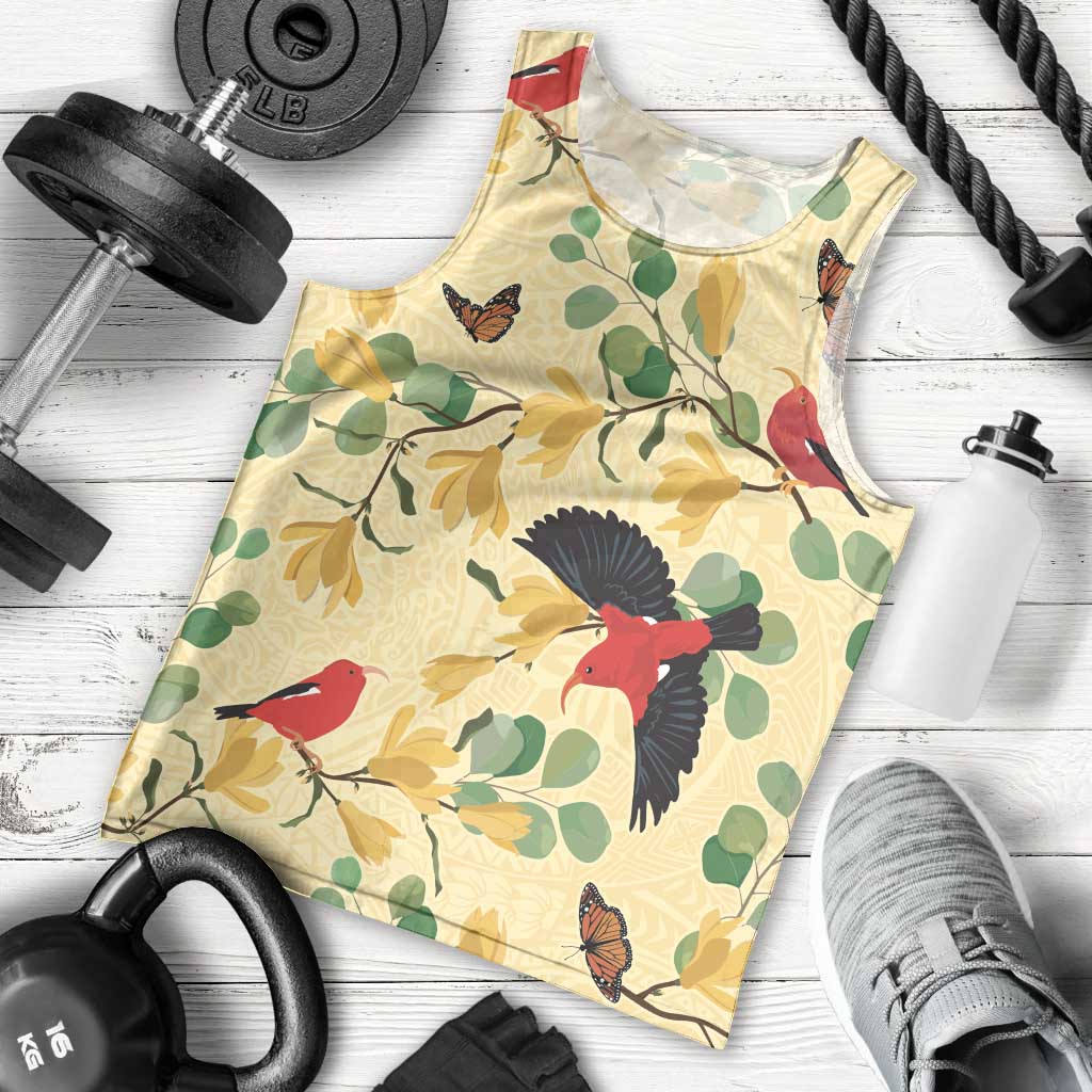 Aloha Hawaii Men Tank Top I'iwi on Mamane Pastel Cream LT7 - Polynesian Pride