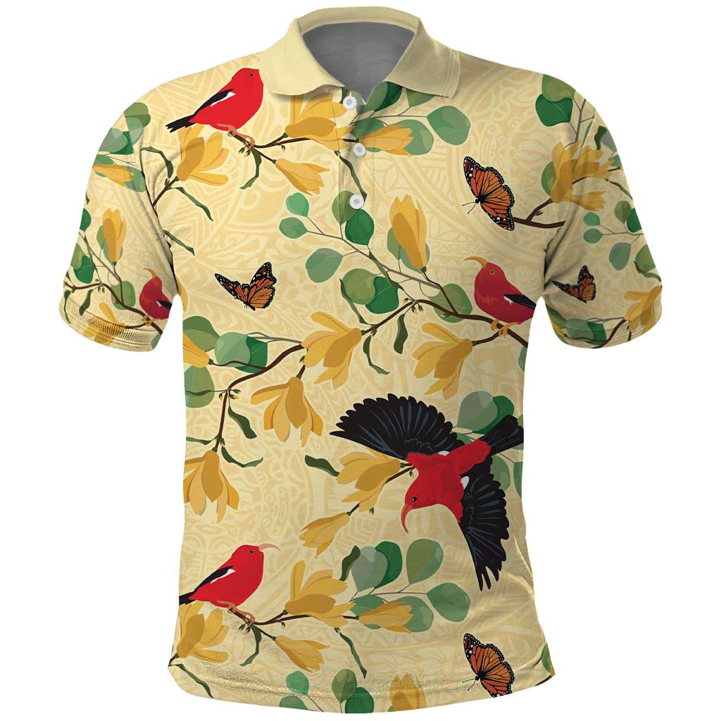 Aloha Hawaii Polo Shirt I'iwi on Mamane Pastel Cream