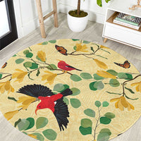 Aloha Hawaii Round Carpet I'iwi on Mamane Pastel Cream