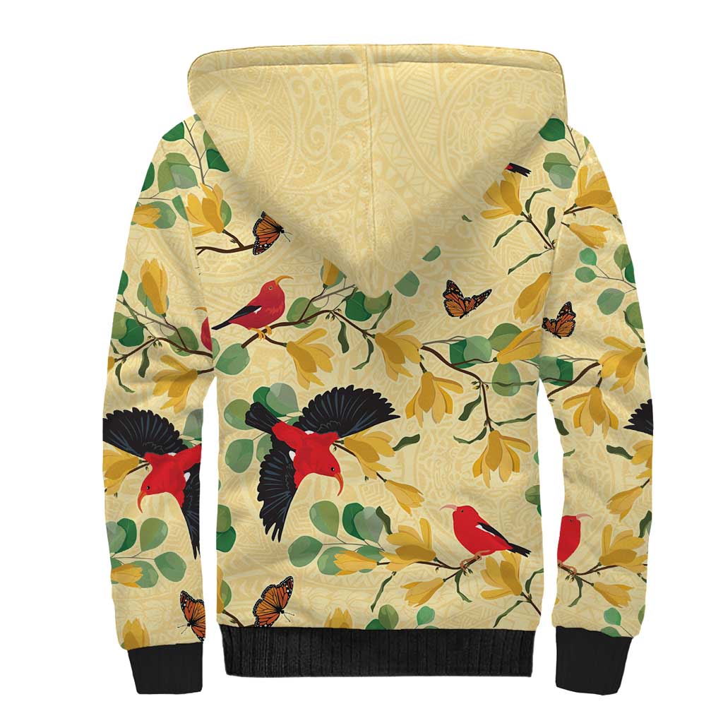 Aloha Hawaii Sherpa Hoodie I'iwi on Mamane Pastel Cream LT7 - Polynesian Pride
