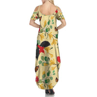 Aloha Hawaii Summer Maxi Dress I'iwi on Mamane Pastel Cream LT7 - Polynesian Pride