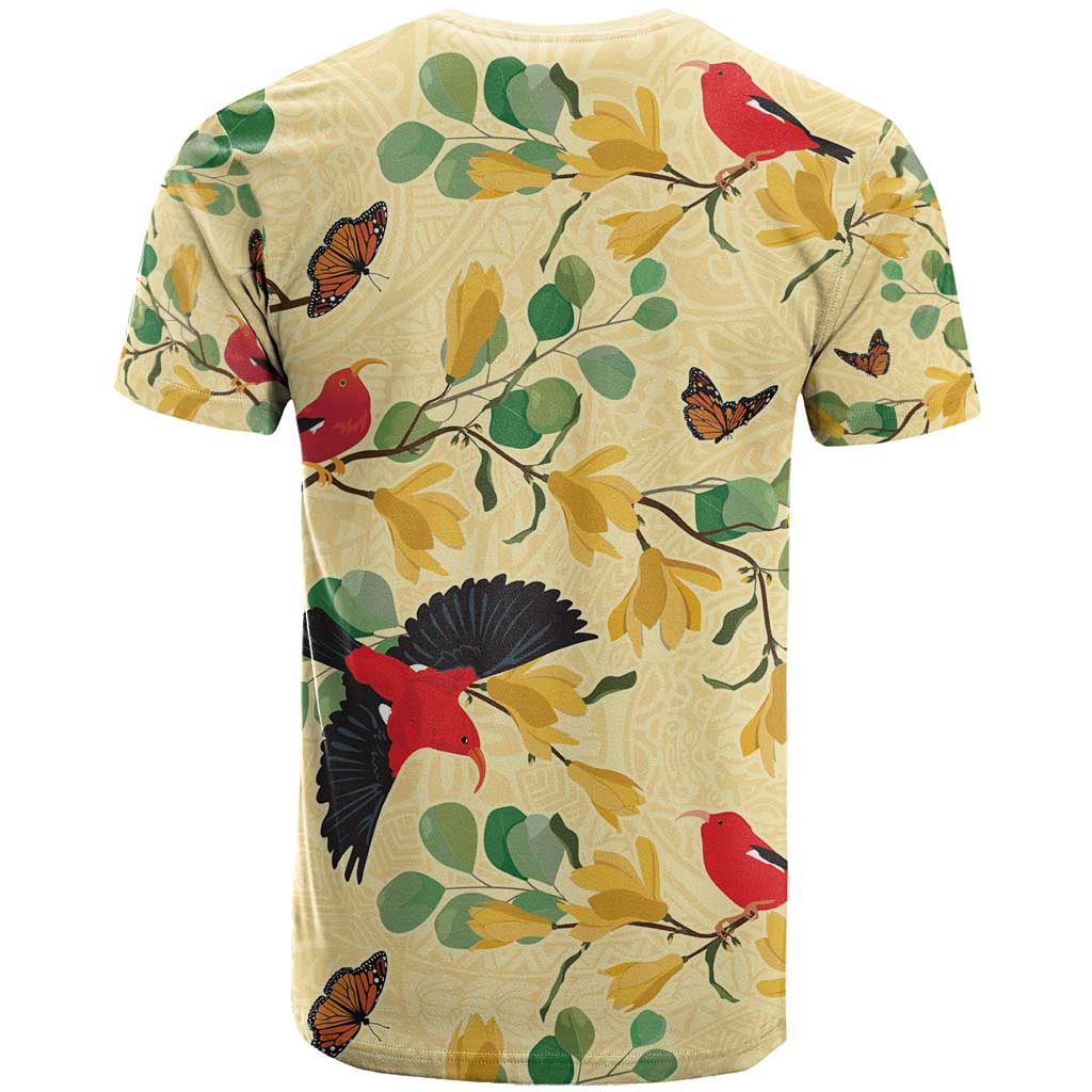Aloha Hawaii T Shirt I'iwi on Mamane Pastel Cream
