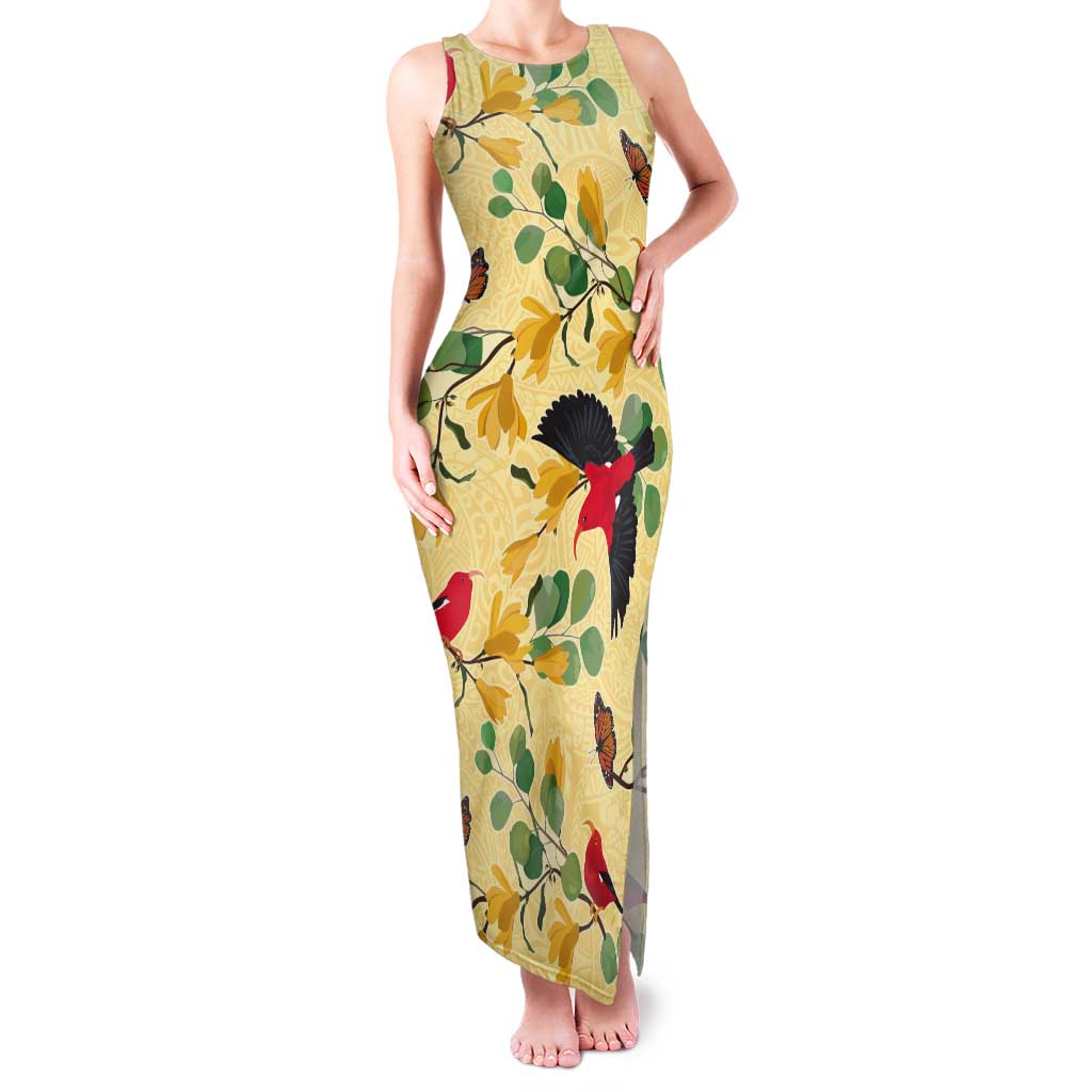 Aloha Hawaii Tank Maxi Dress I'iwi on Mamane Pastel Cream LT7 Women Light Yellow - Polynesian Pride
