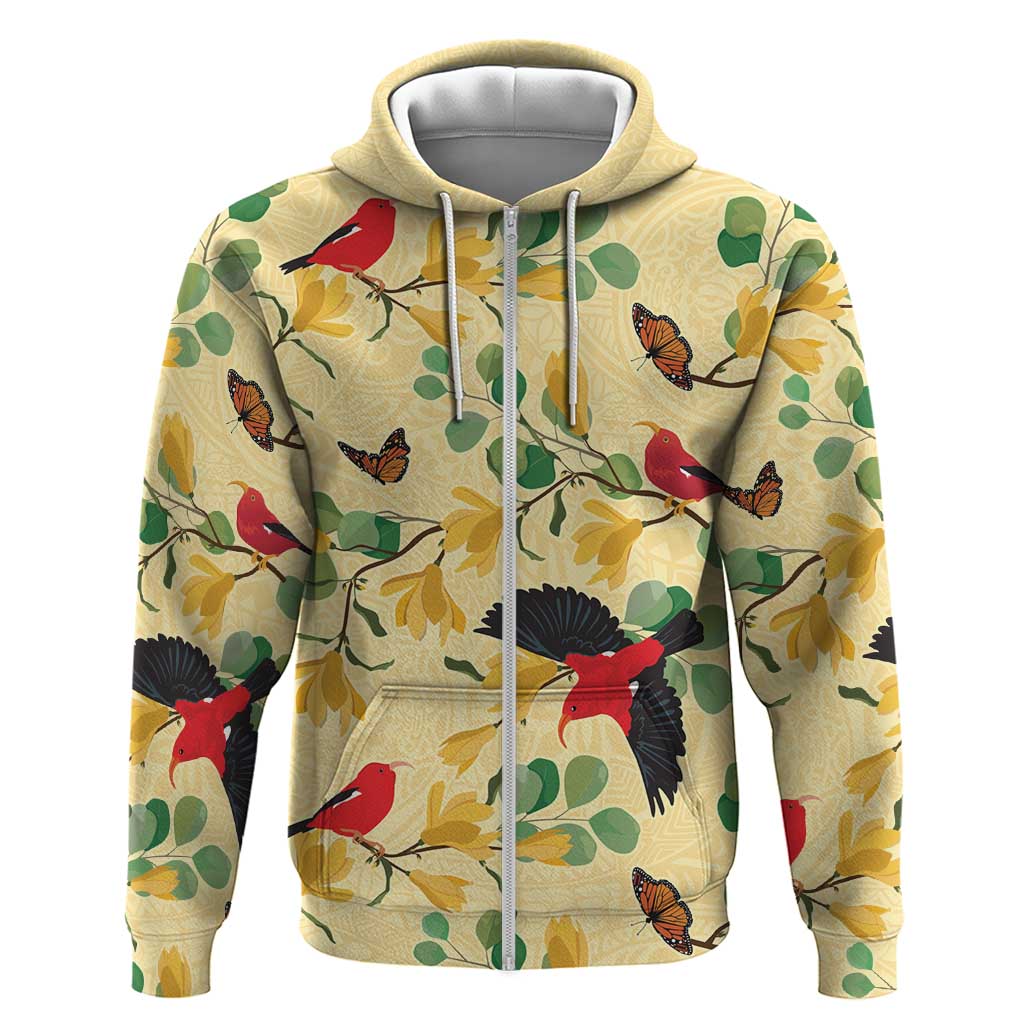 Aloha Hawaii Zip Hoodie I'iwi on Mamane Pastel Cream