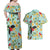 Aloha Hawaii Couples Matching Off Shoulder Maxi Dress and Hawaiian Shirt I'iwi on Mamane Pastel Turquoise