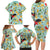 Aloha Hawaii Family Matching Long Sleeve Bodycon Dress and Hawaiian Shirt I'iwi on Mamane Pastel Turquoise