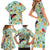 Aloha Hawaii Family Matching Short Sleeve Bodycon Dress and Hawaiian Shirt I'iwi on Mamane Pastel Turquoise