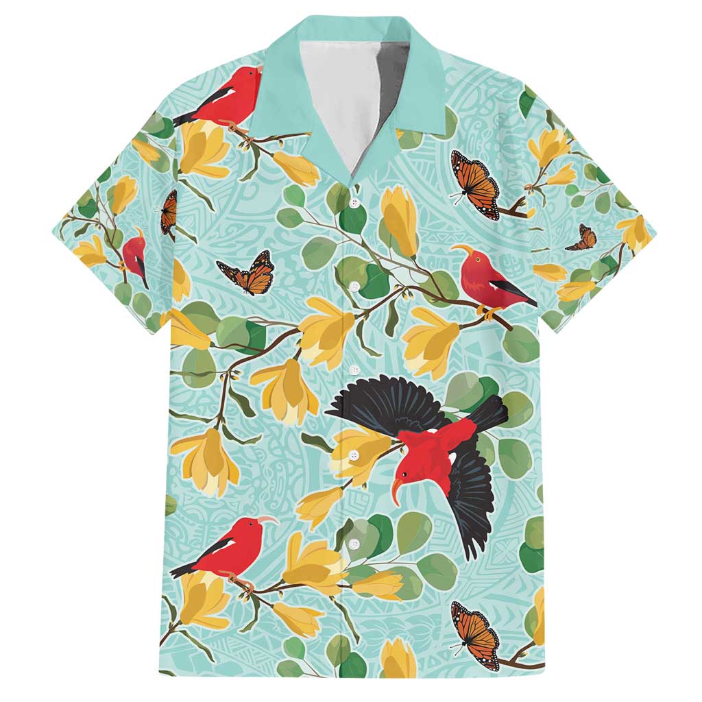 Aloha Hawaii Hawaiian Shirt I'iwi on Mamane Pastel Turquoise LT7 Turquoise - Polynesian Pride