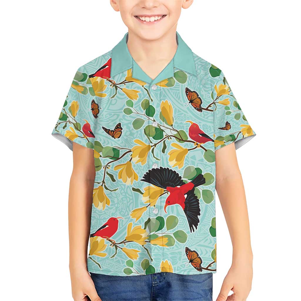 Aloha Hawaii Hawaiian Shirt I'iwi on Mamane Pastel Turquoise LT7 - Polynesian Pride