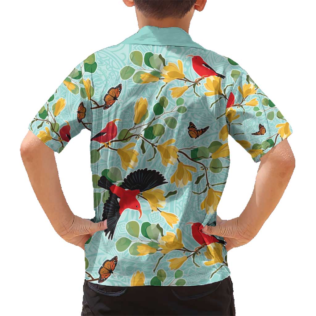 Aloha Hawaii Hawaiian Shirt I'iwi on Mamane Pastel Turquoise LT7 - Polynesian Pride