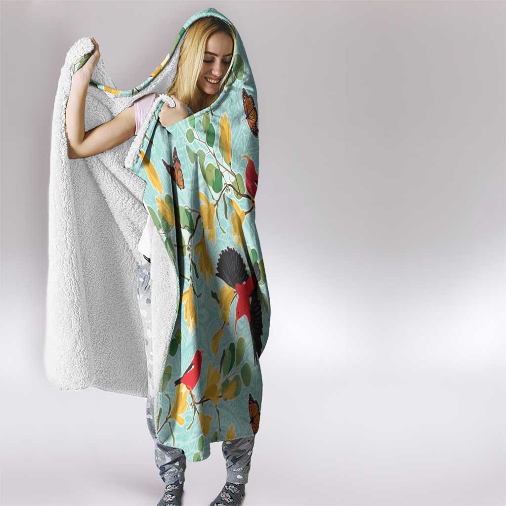 Aloha Hawaii Hooded Blanket I'iwi on Mamane Pastel Turquoise LT7 - Polynesian Pride