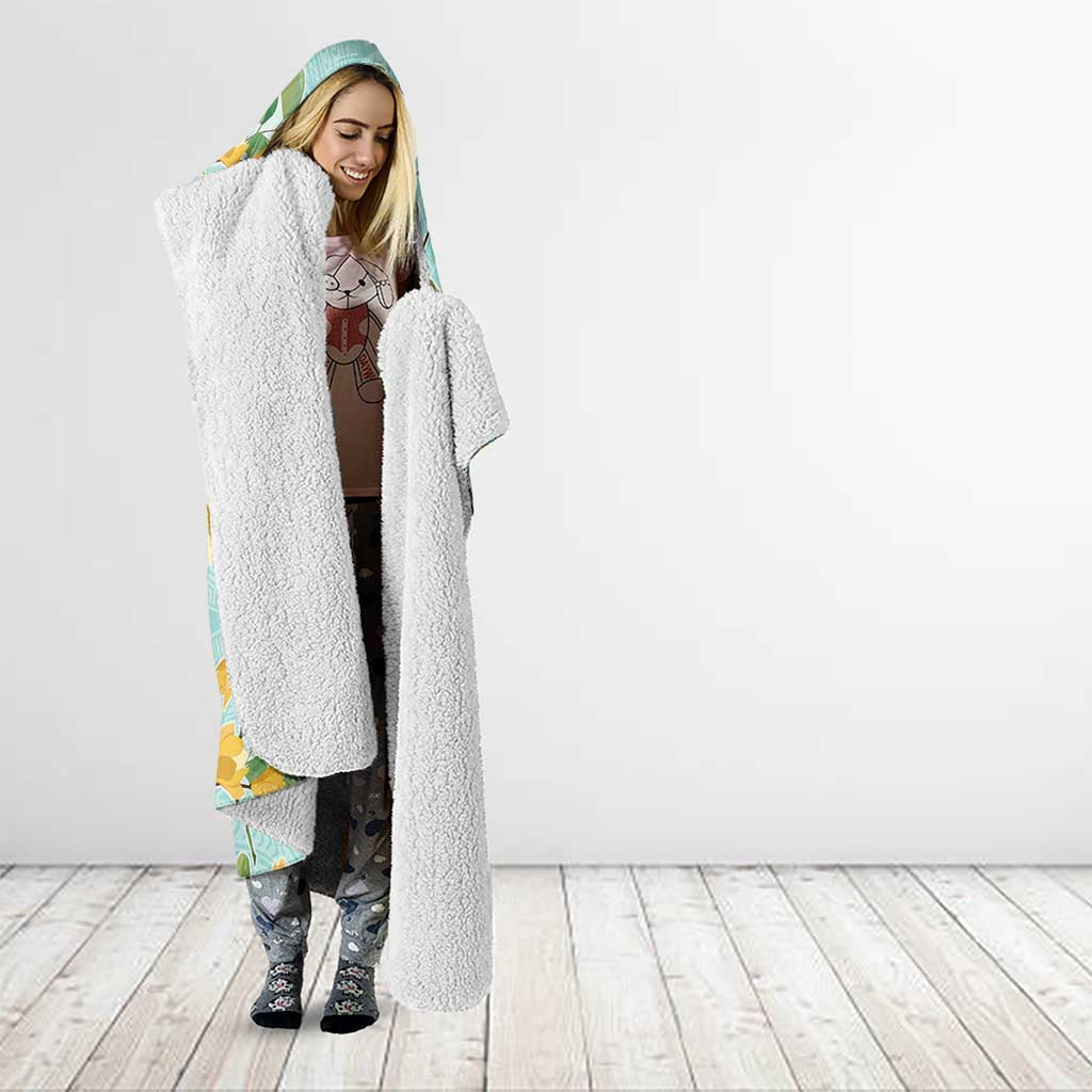 Aloha Hawaii Hooded Blanket I'iwi on Mamane Pastel Turquoise LT7 - Polynesian Pride