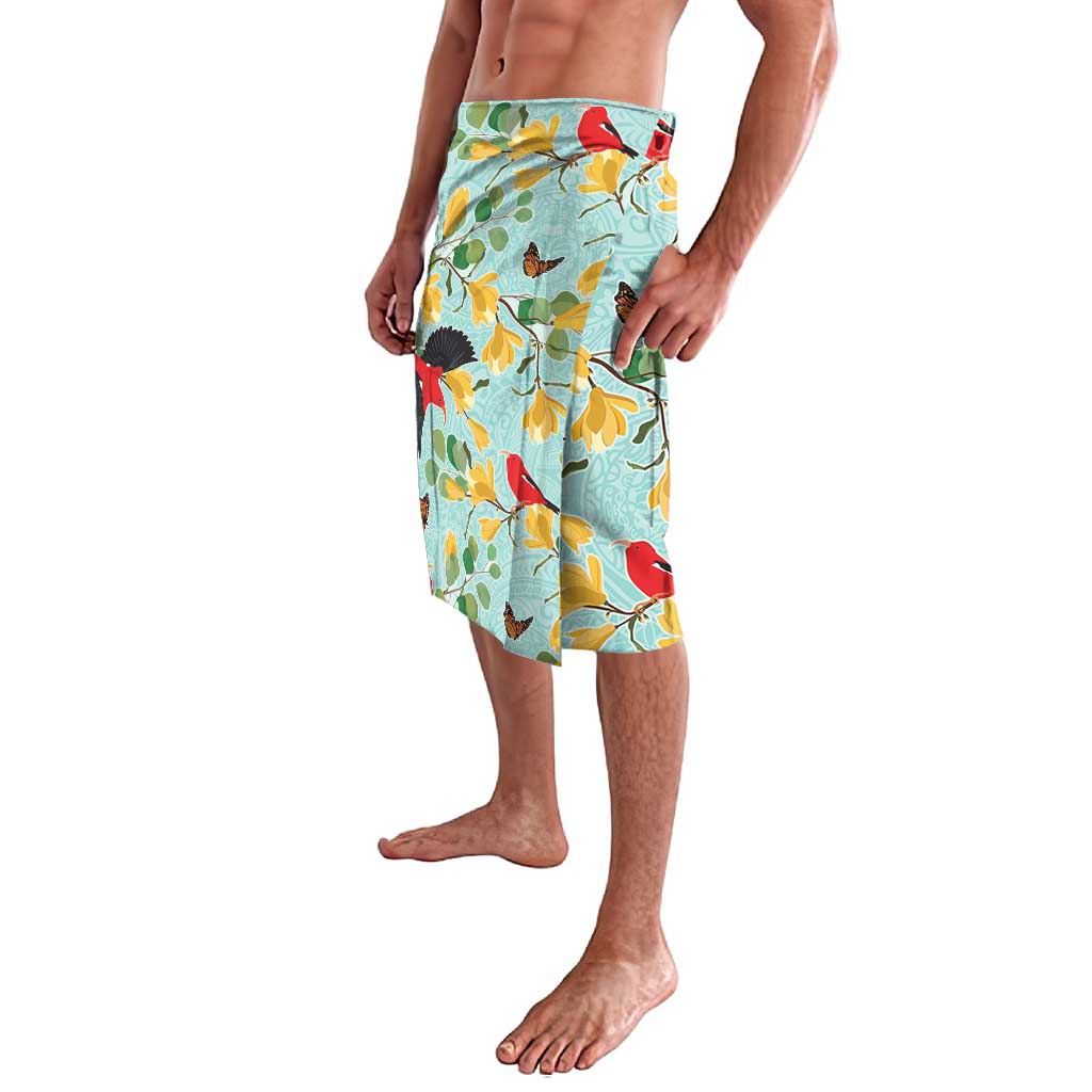 Aloha Hawaii Lavalava I'iwi on Mamane Pastel Turquoise LT7 - Polynesian Pride