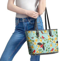 Aloha Hawaii Leather Tote Bag I'iwi on Mamane Pastel Turquoise LT7 - Polynesian Pride