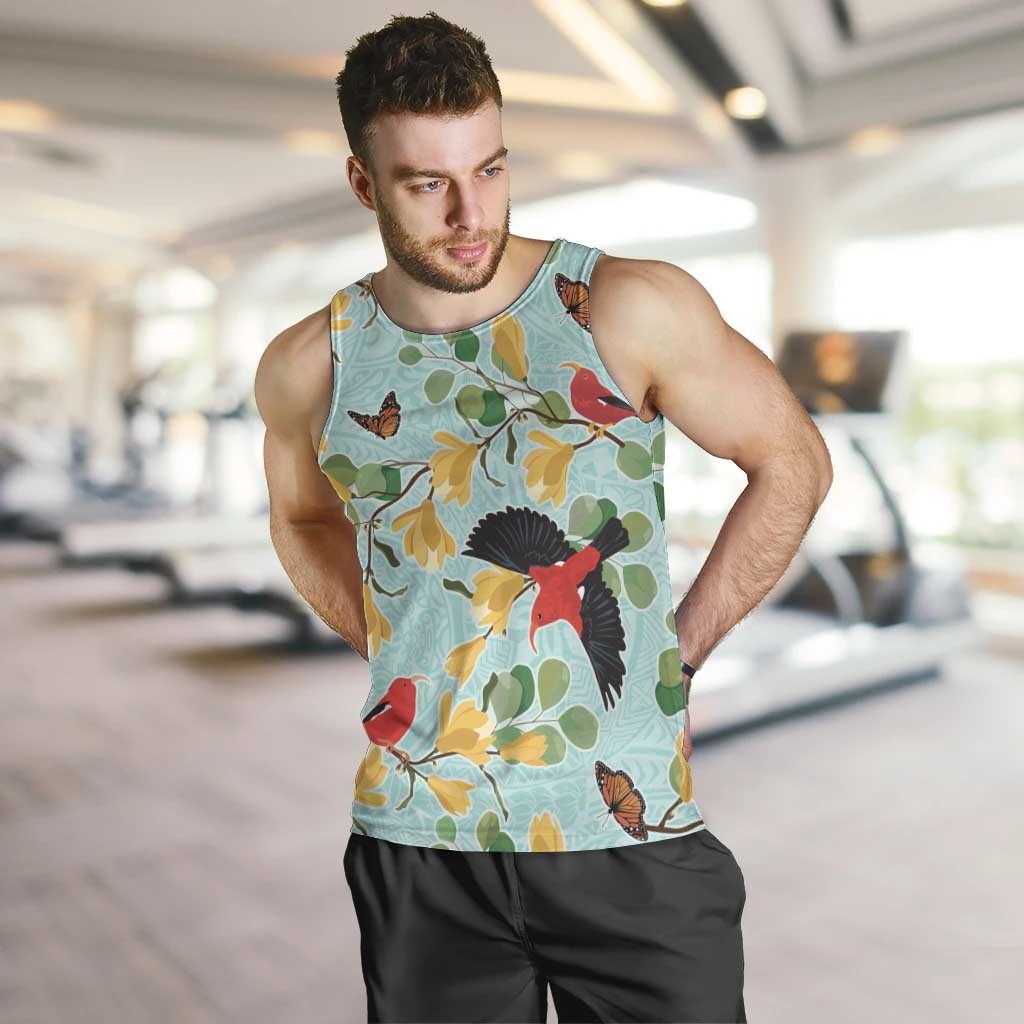 Aloha Hawaii Men Tank Top I'iwi on Mamane Pastel Turquoise LT7 Turquoise - Polynesian Pride