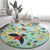 Aloha Hawaii Round Carpet I'iwi on Mamane Pastel Turquoise